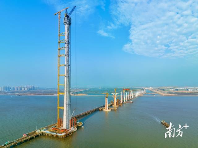 黃茅海跨海通道建設現場。 粵交集宣供圖