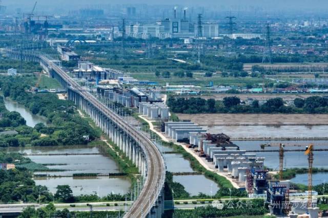 俯瞰南沙樞紐站建設現場