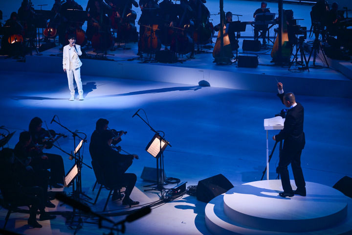 這是第四屆粵港澳大灣區文化藝術節開幕節目《聲音河流》（2024年10月19日攝）。新華社記者 朱煒 攝