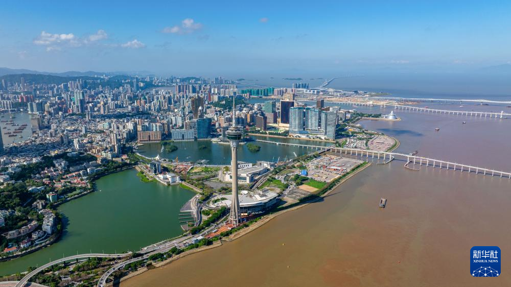 8月3日拍攝的澳門半島景色（無人機(jī)照片）。