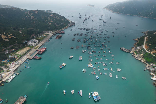 江門上川島沙地漁港鳥瞰圖。來源：視覺中國