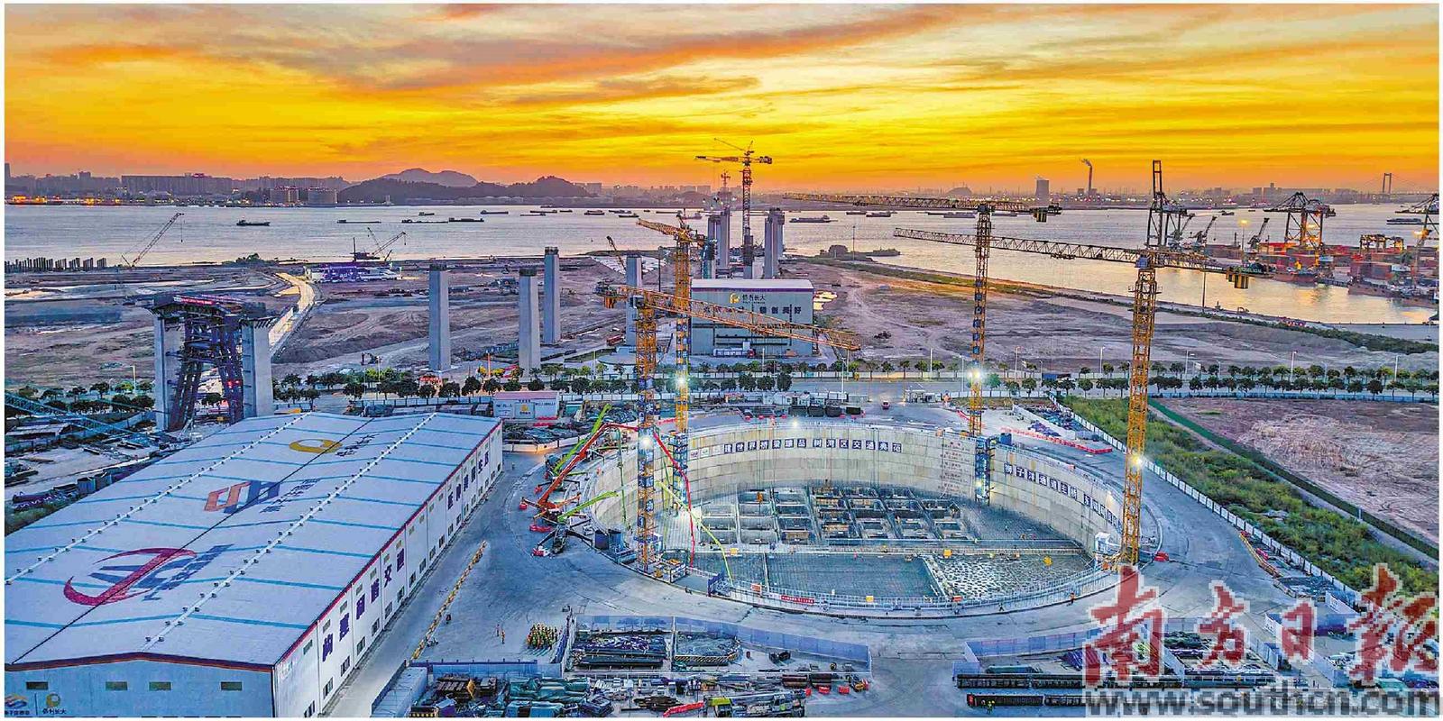 獅子洋大橋東錨碇填芯施工順利完成