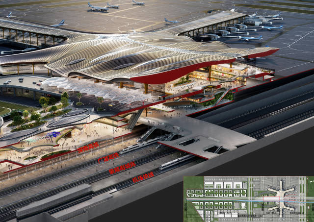 機(jī)場立體交通效果圖。