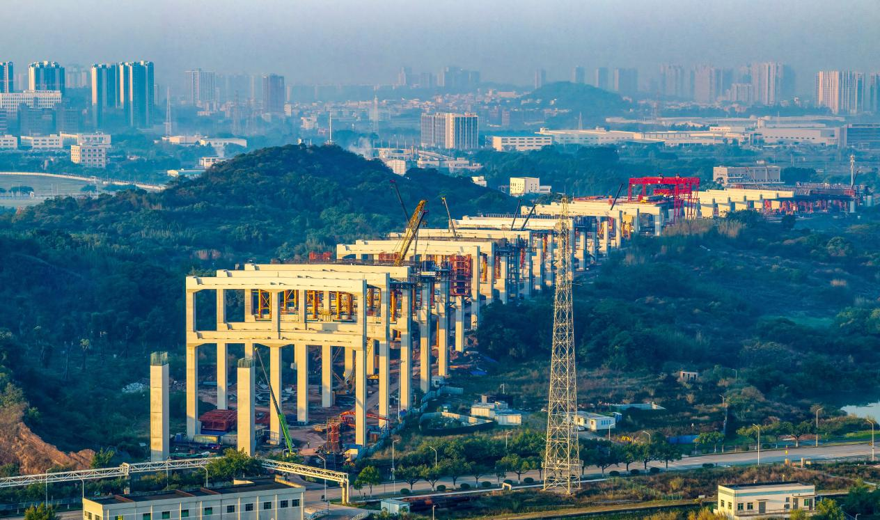 獅子洋通道建設現場