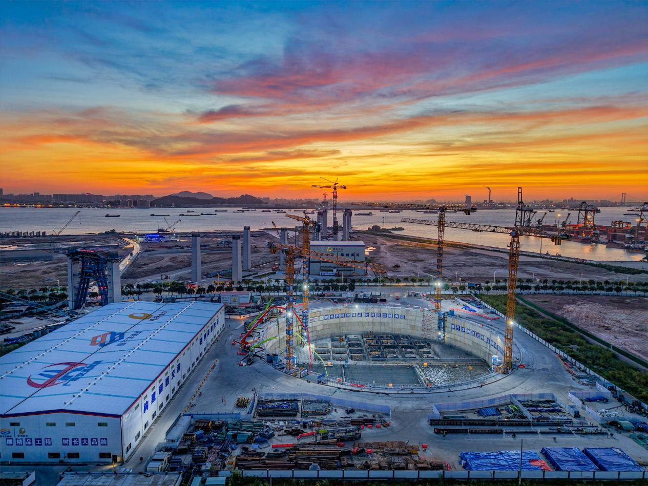 獅子洋通道施工現場