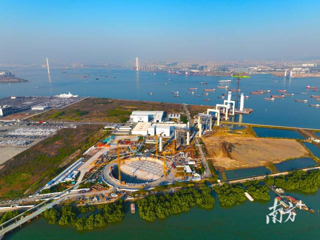 獅子洋通道建設現場。