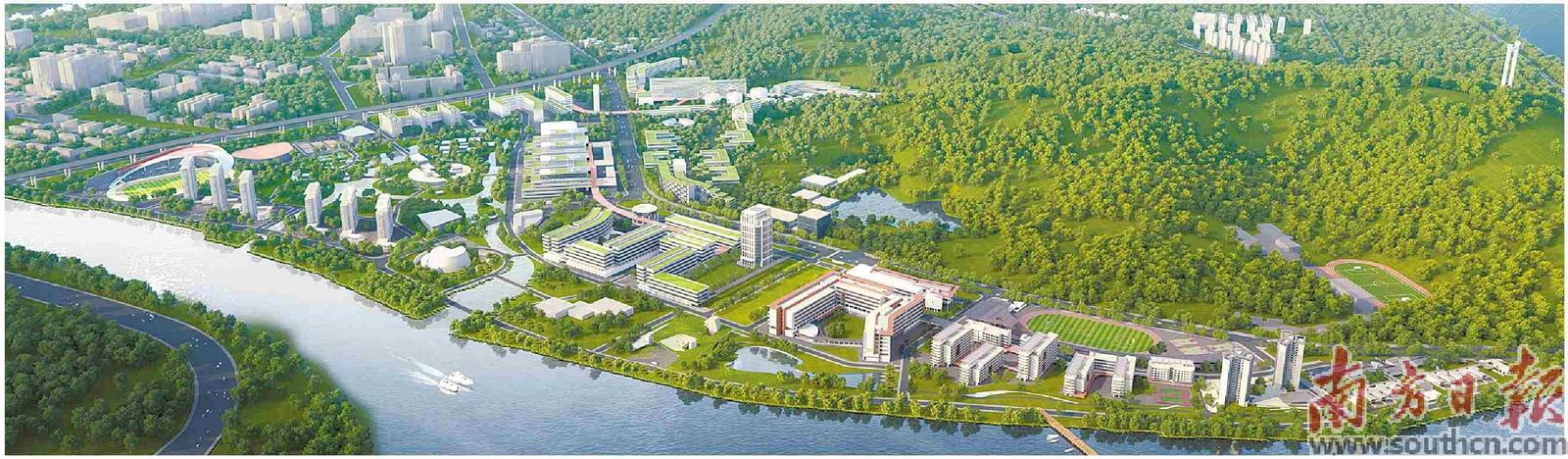  大灣區大學（濱海灣校區）效果圖。濱海灣宣供圖