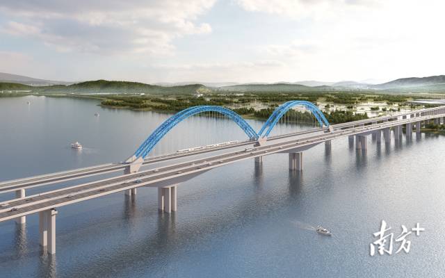 南新高速西江特大橋（效果圖）。  