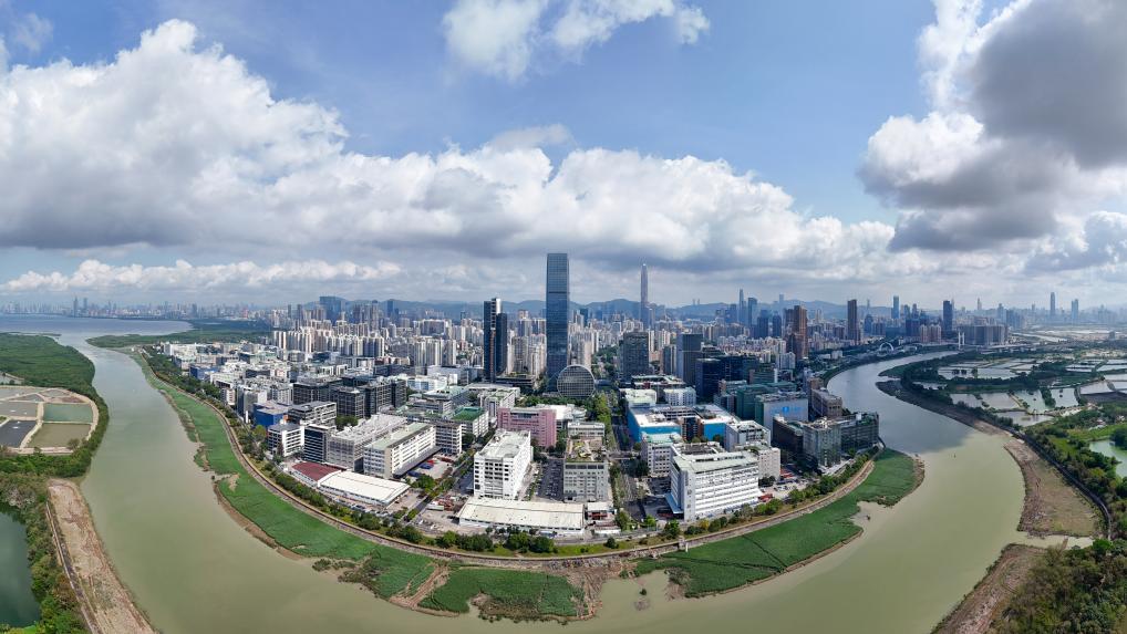 這是河套深港科技創(chuàng)新合作區(qū)（無人機(jī)全景照片，4月24日攝）。新華社記者 梁旭 攝