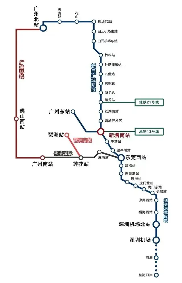 穗莞深城際線路走向圖