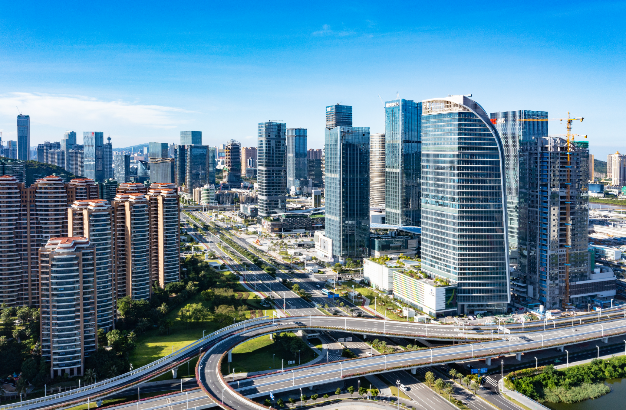 從空中俯瞰橫琴粵澳深度合作區(qū)。