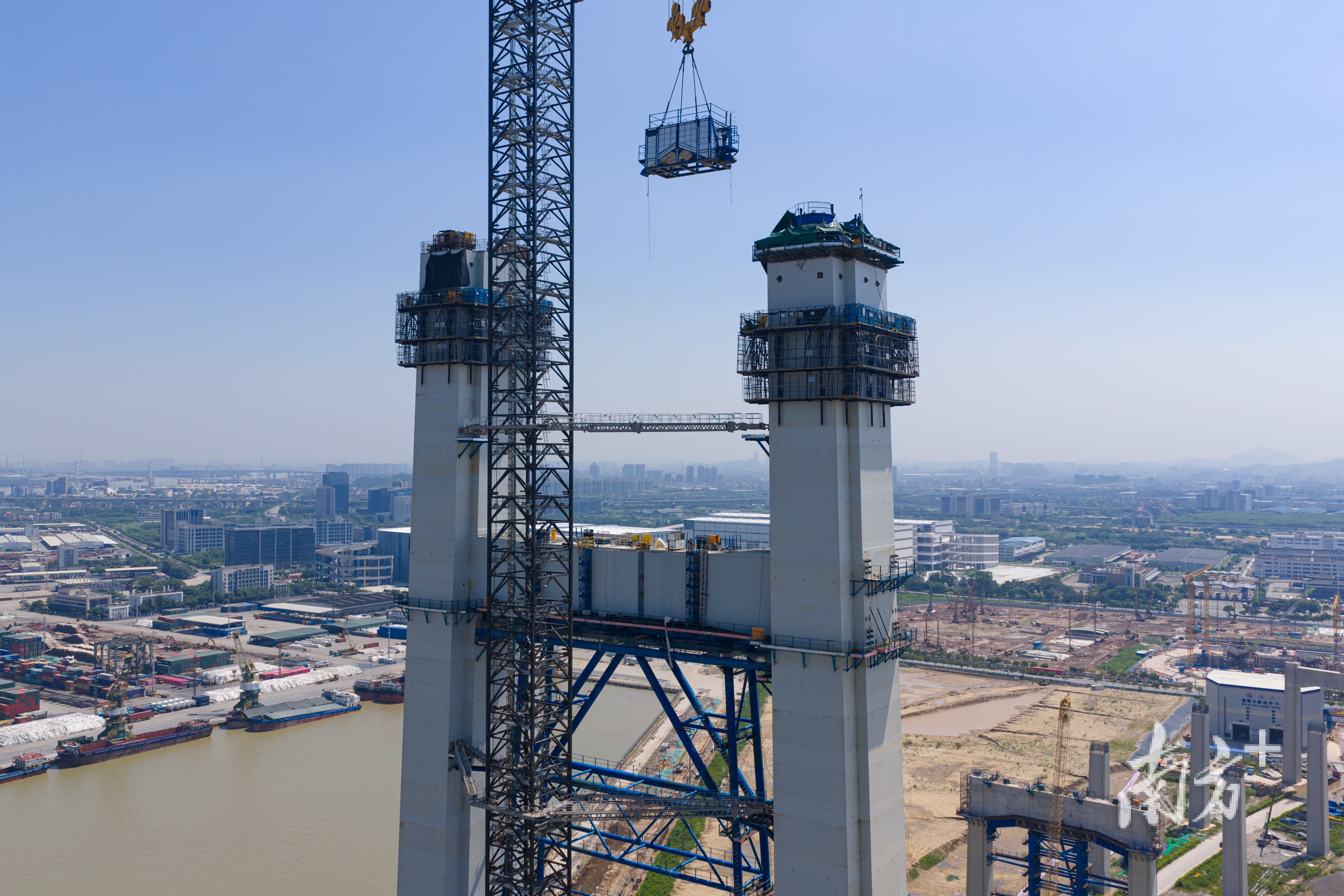 獅子洋大橋在國內首次將C80強度混凝土應用于橋塔結構。受訪者供圖