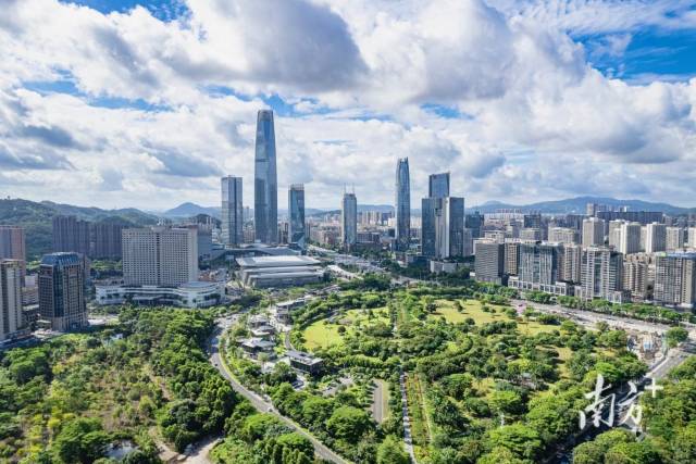 東莞市中心航拍。