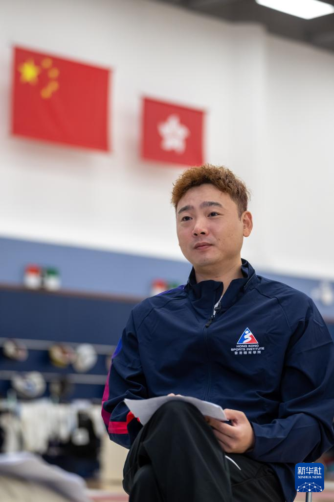 8月6日，張寒在香港體育學院接受采訪。新華社記者 朱煒 攝