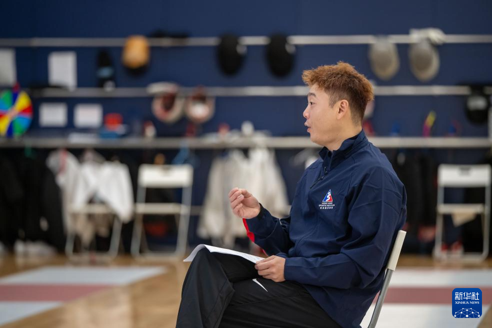 8月6日，張寒在香港體育學院接受采訪。新華社記者 朱煒 攝