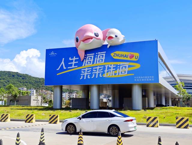 位于珠海機場的巨型中華白海豚藝術裝置。 通訊員 供圖