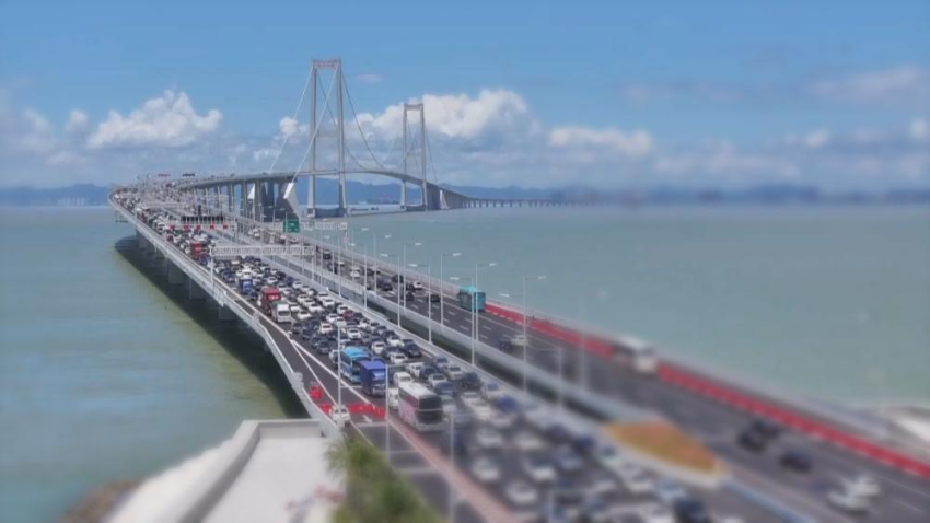 深中通道車流密集