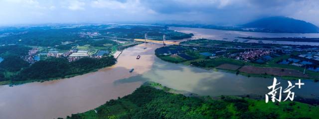 佛山水系發達，適合游艇下水、試航。圖為北江、西江、綏江在佛山交匯。資料圖片