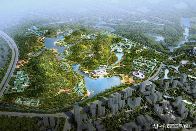 光明科學城瞄準基礎研究和應用基礎研究，在平臺載體建設上全面發力。圖為大科學裝置區鳥瞰圖。