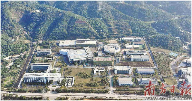 中國散裂中子源二期工程所有單體建筑迎來全面封頂。圖為一期及二期工程俯瞰。中國科學院高能物理研究所供圖