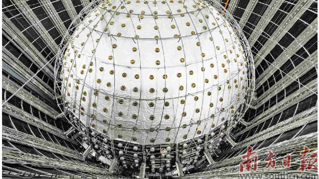  江門中微子實驗探測器主體。南方日報記者 張梓望 許舒智 攝