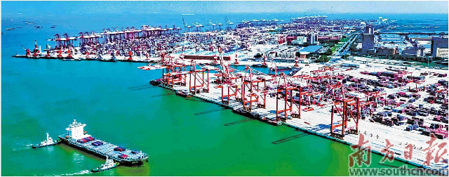 南沙港已開通178條外貿(mào)航線，其中25條通往非洲。通訊員供圖