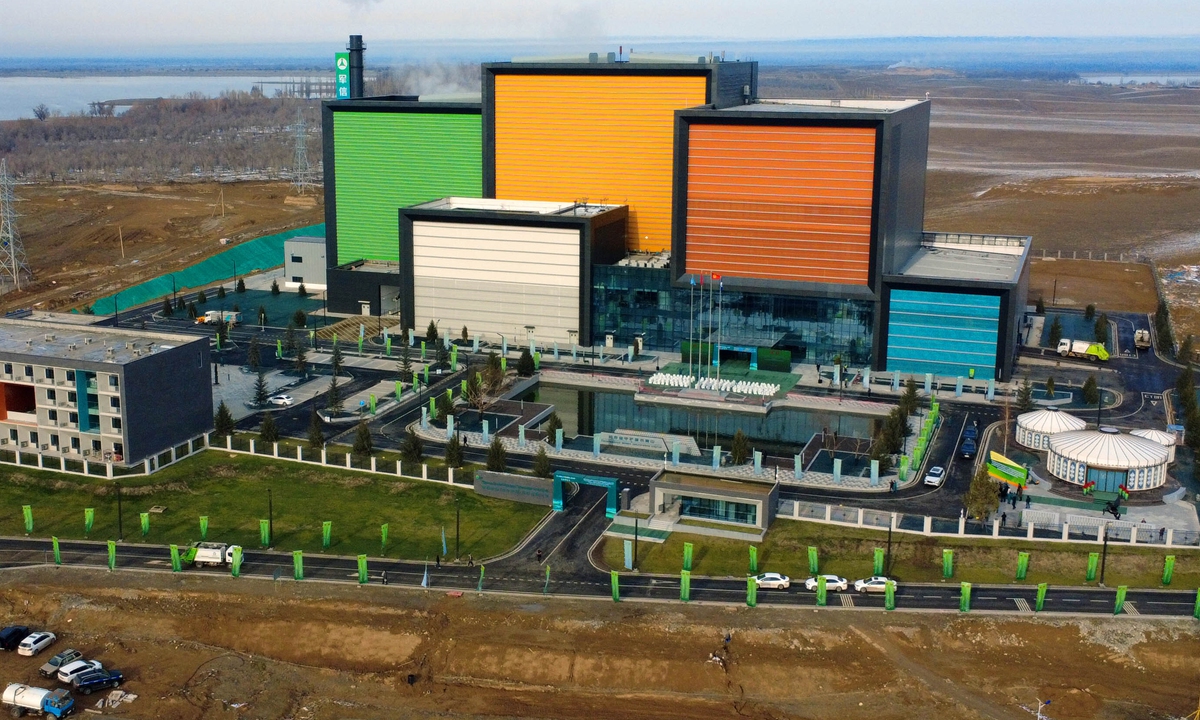 A view of the Chinese-funded Eco-Technological Waste Incineration and Energy Production Facility, which generates electricity from household waste recycling, is pictured in Bishkek, Kyrgyzstan, on December 27, 2025. Photo: VCG