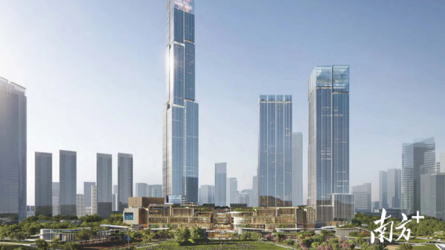 華潤置地中心地標地塊效果圖。