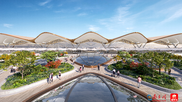 廣州新機場中軸立面圖